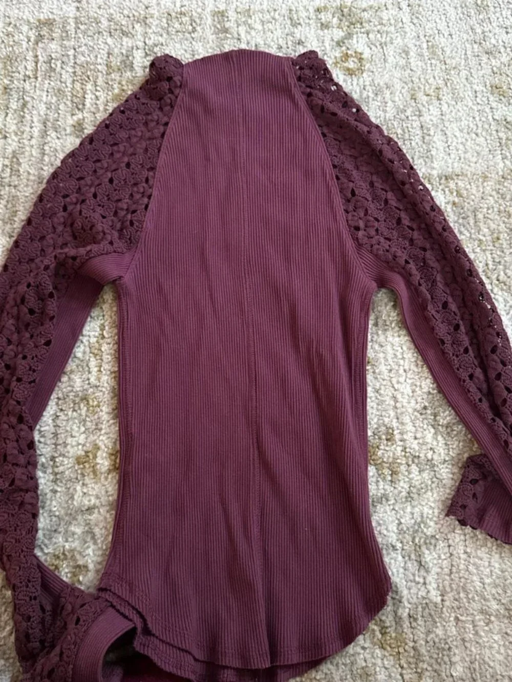 Free People Women's Burgundy Blouse